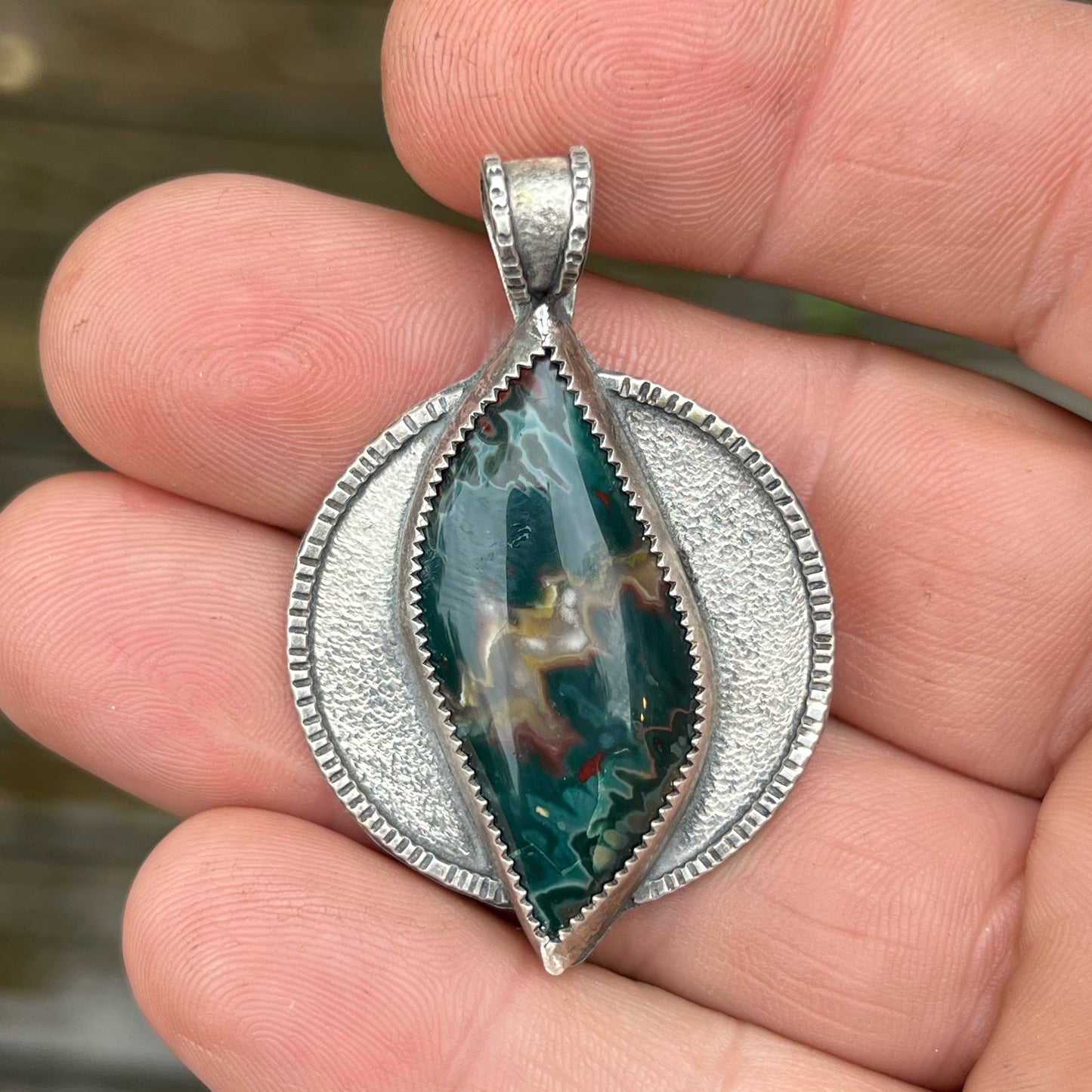 Idaho Sunset Cabochon from Idaho, USA in Sterling Silver Pendant Jewelry
