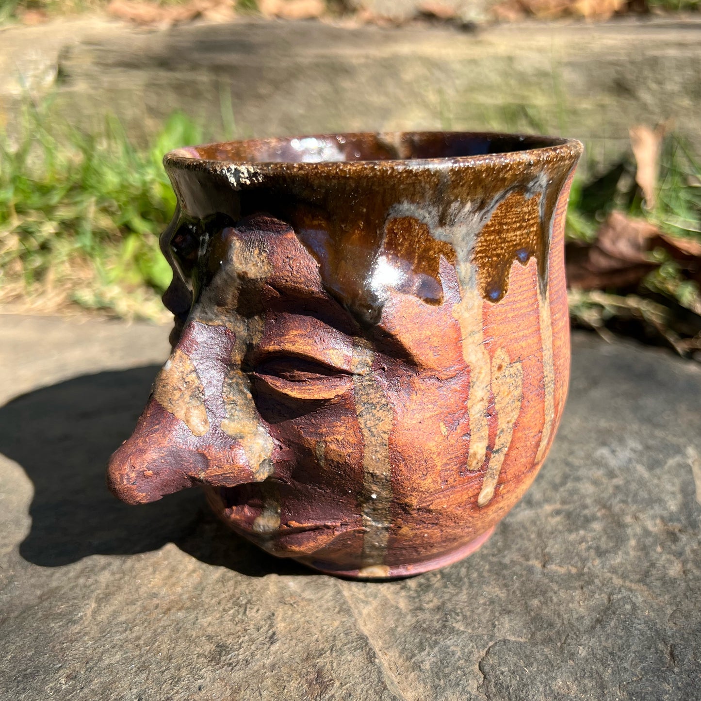 Handmade Pottery Facejug Coffee Mug