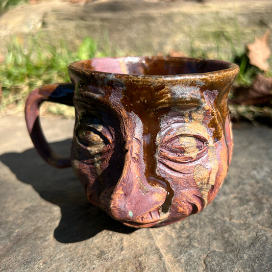 Handmade Pottery Facejug Coffee Mug
