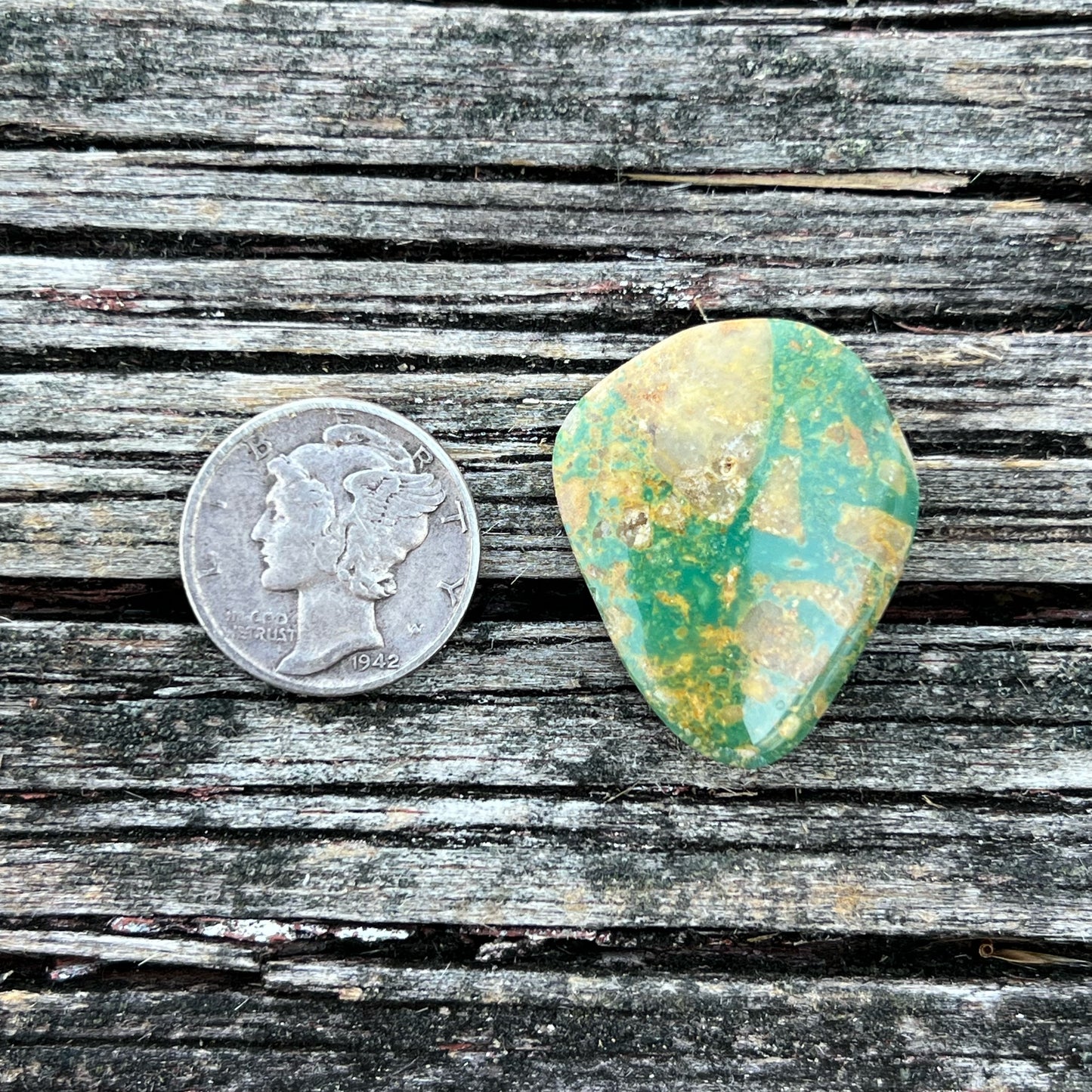 Turquoise Cabochon from The Old Hardy Pit, Kingman, Arizona