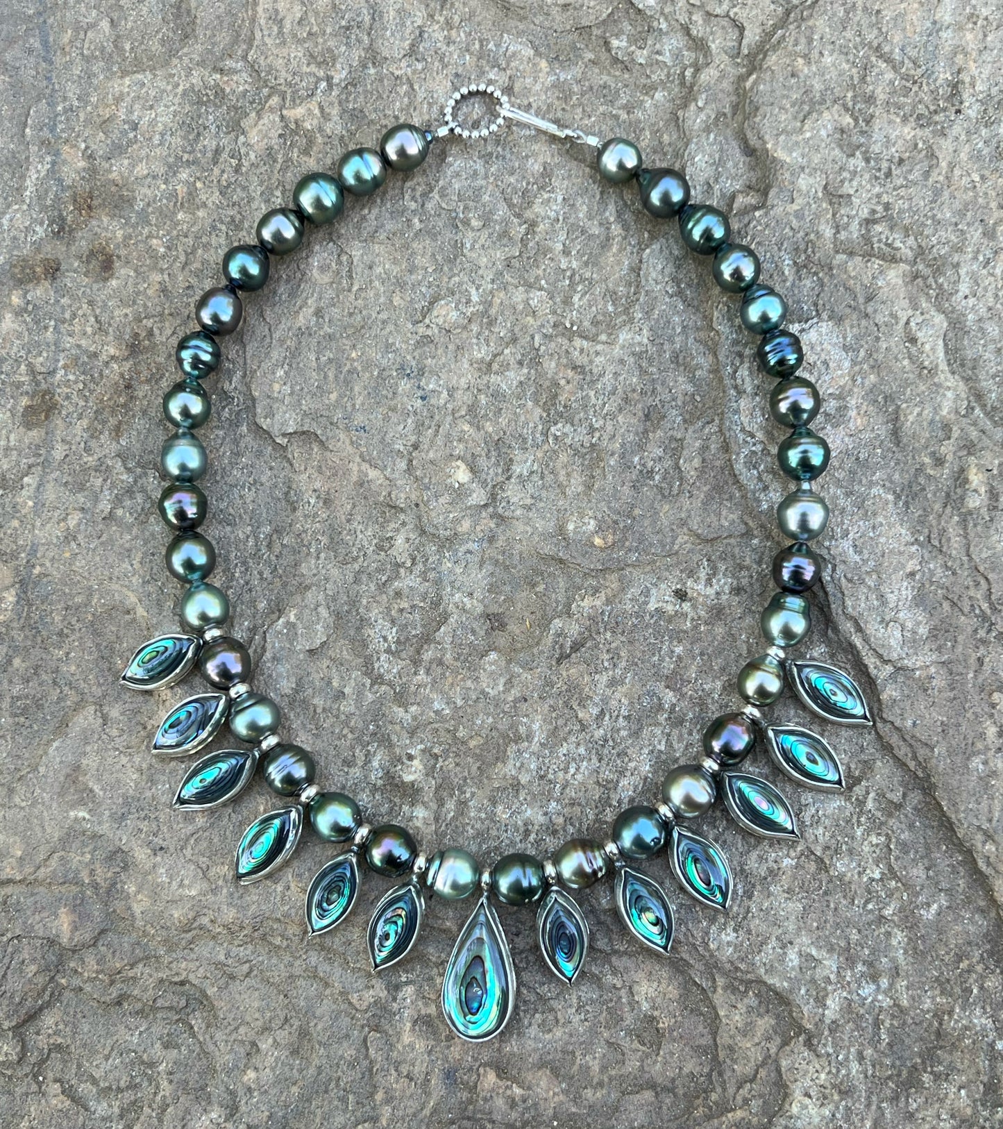 Tahitian Pearl and Abalone Necklace