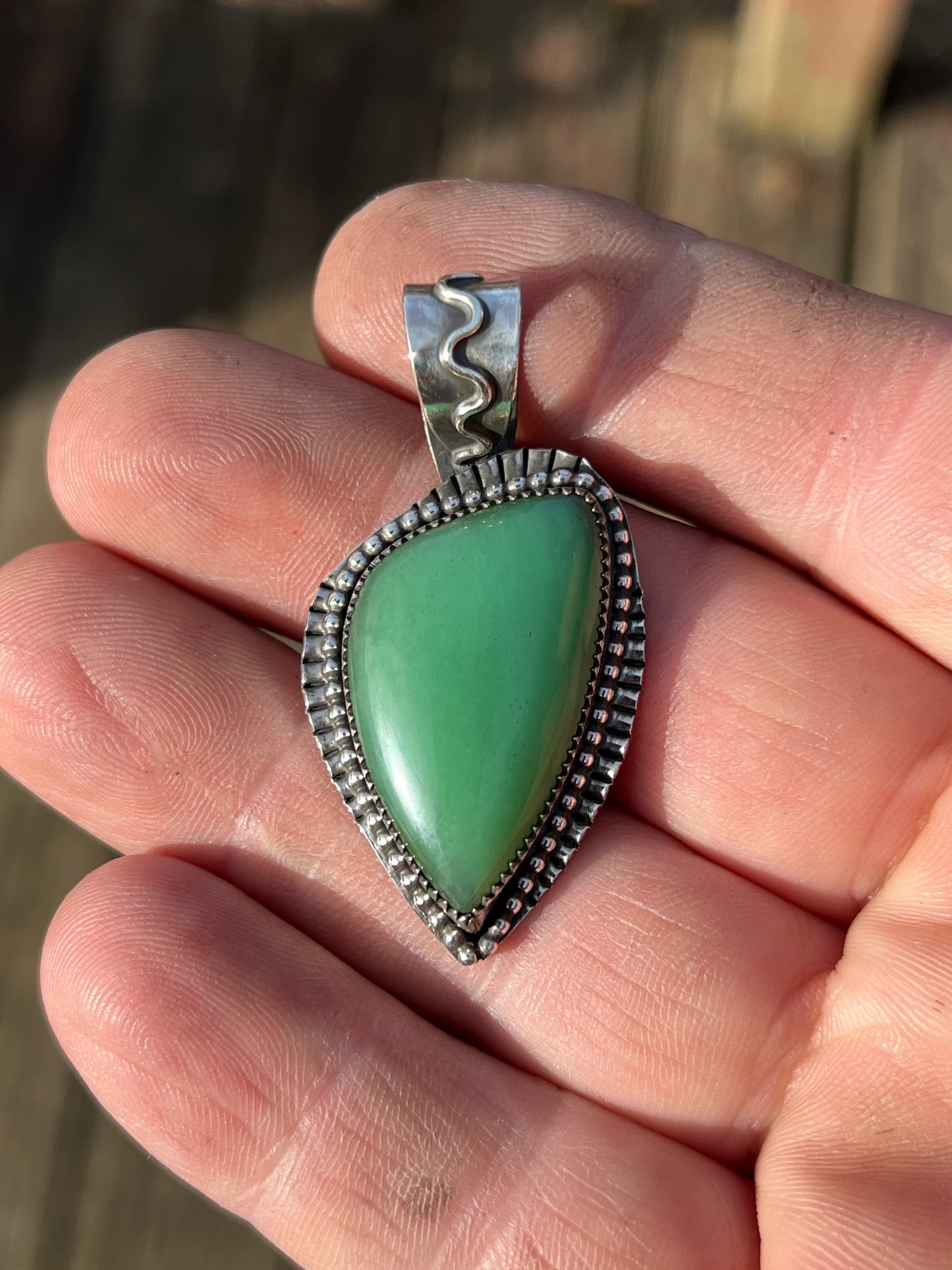 Australian Chrysoprase in Sterling Silver Pendant