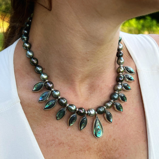 Tahitian Pearl and Abalone Necklace