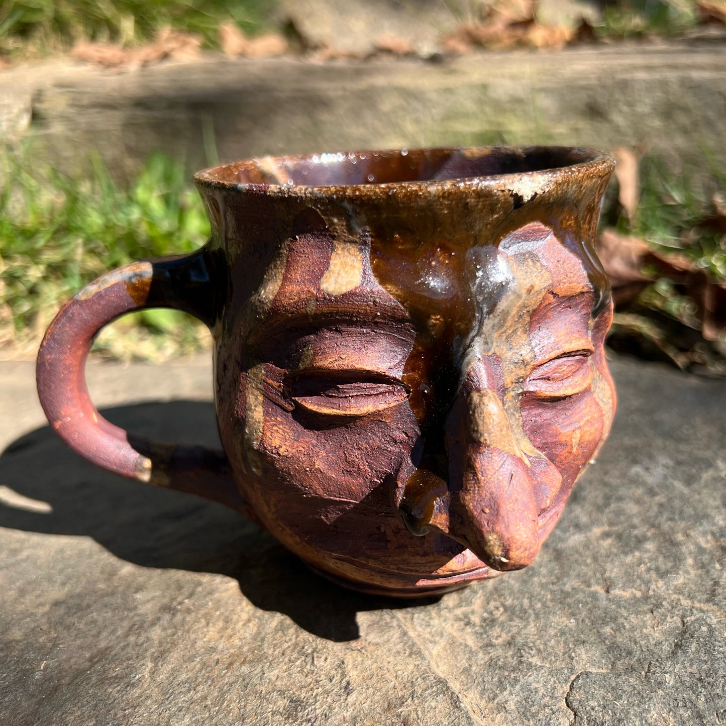 Handmade Pottery Facejug Coffee Mug