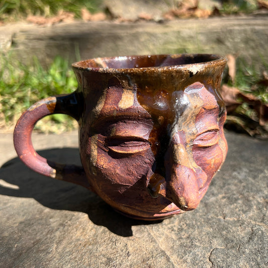 Handmade Pottery Facejug Coffee Mug