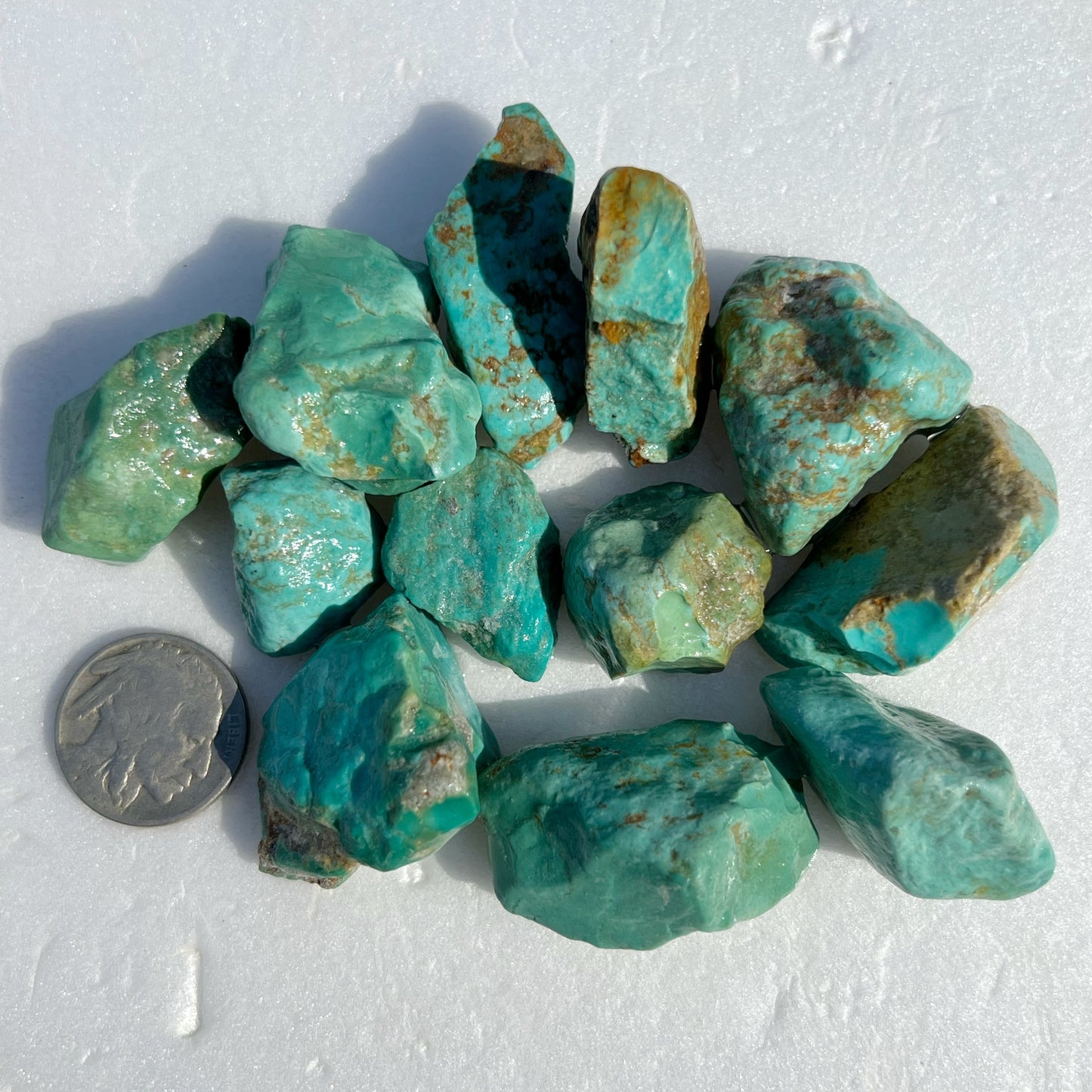 Mini Parcel of Clean Green Rough Turquoise from Kingman, Arizona #10