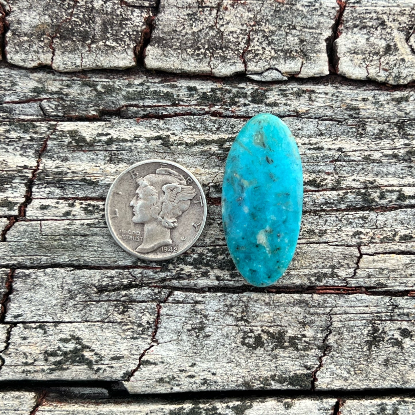 Turquoise Cabochon from Ithaca Peak, Kingman, Arizona