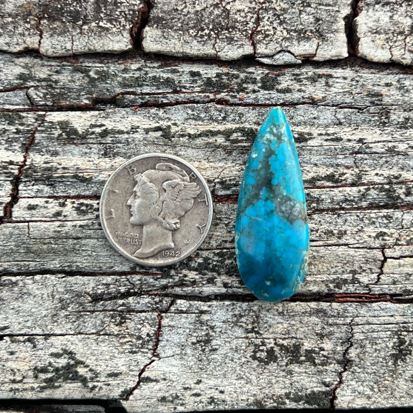 Turquoise Cabochon from Ithaca Peak, Kingman, Arizona
