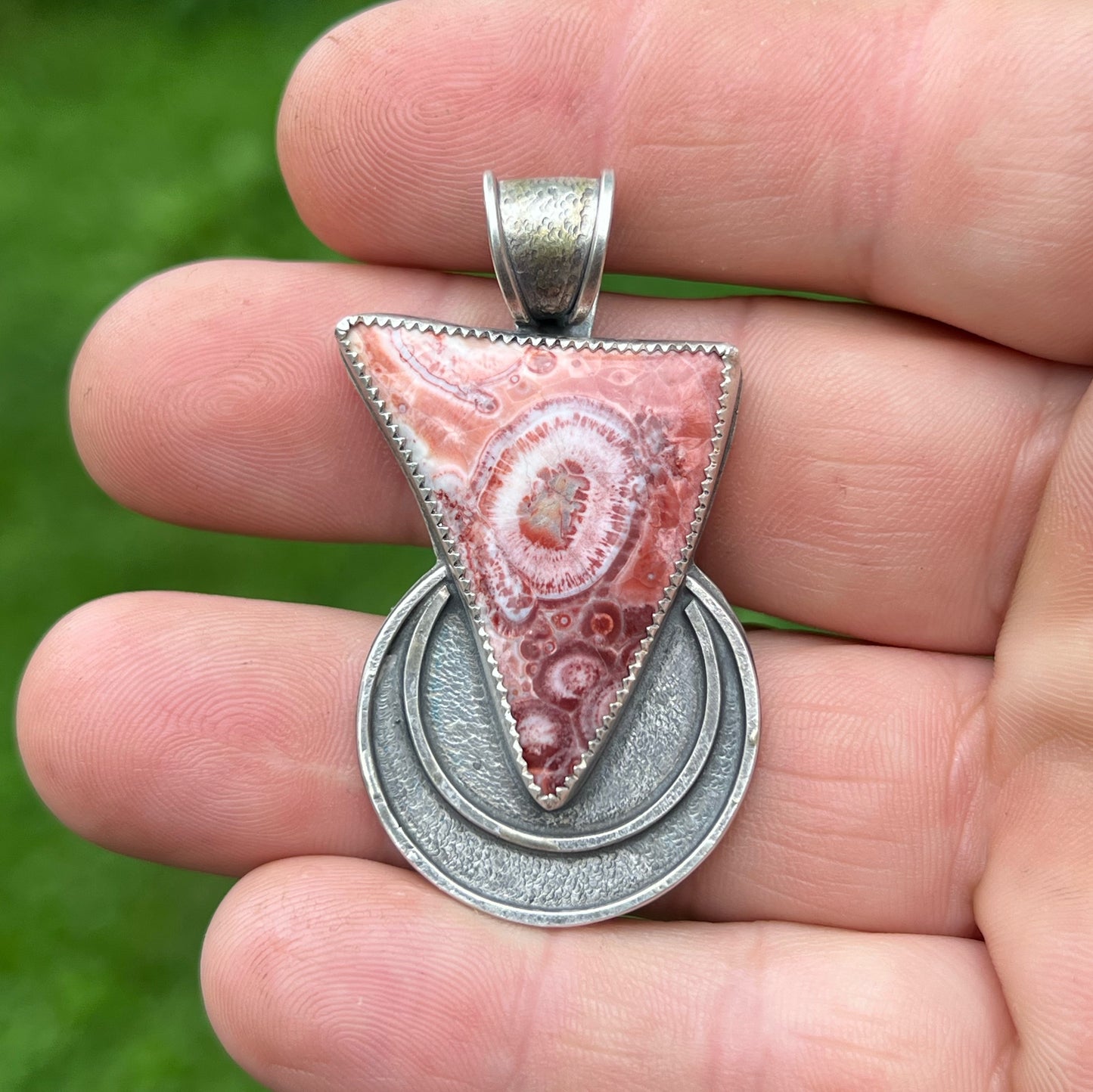 Galaxy Jasper Cabochon from Mexico in Sterling Silver Pendant Jewelry
