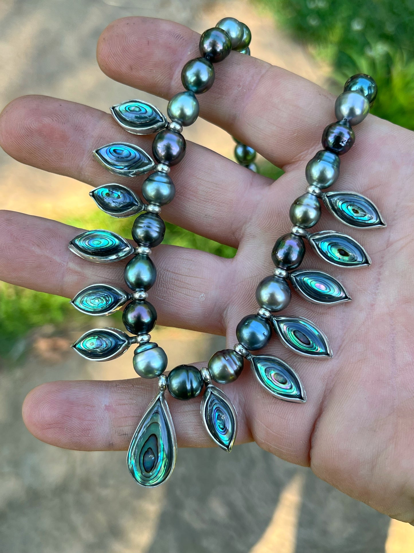 Tahitian Pearl and Abalone Necklace