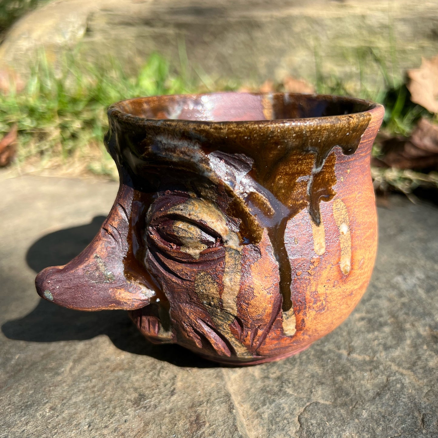 Handmade Pottery Facejug Coffee Mug