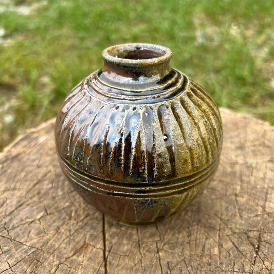 Wood Fired Handmade Pottery Bud Vase