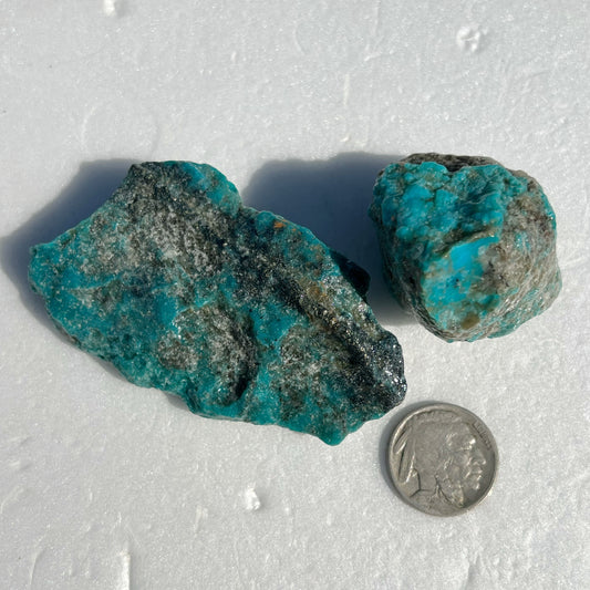 Mini Parcel of Super Blue Ithaca Peak Rough Turquoise from Kingman, Arizona #13