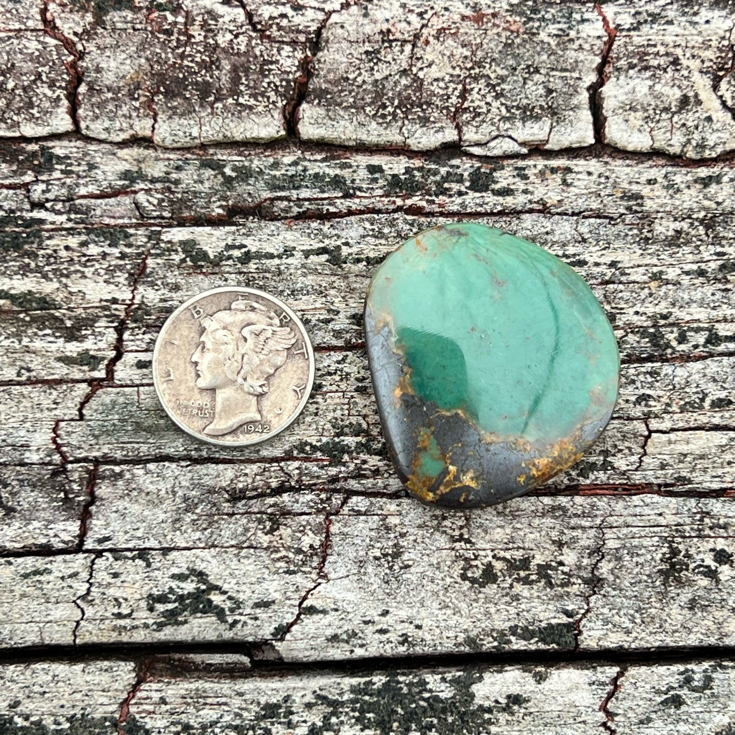 Turquoise Cabochon from The Old Hardy Pit, Kingman, Arizona
