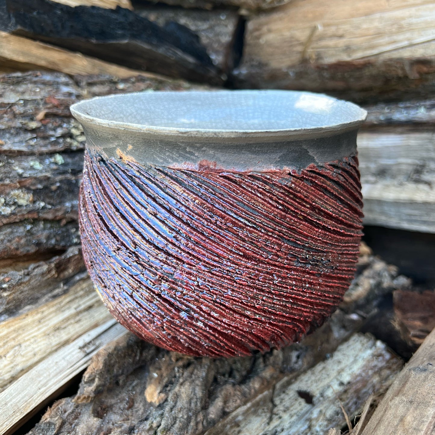 Handmade Pottery Raku Fired Vase