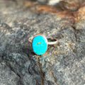Royston Turquoise Stack Ring in Sterling Silver Size 7