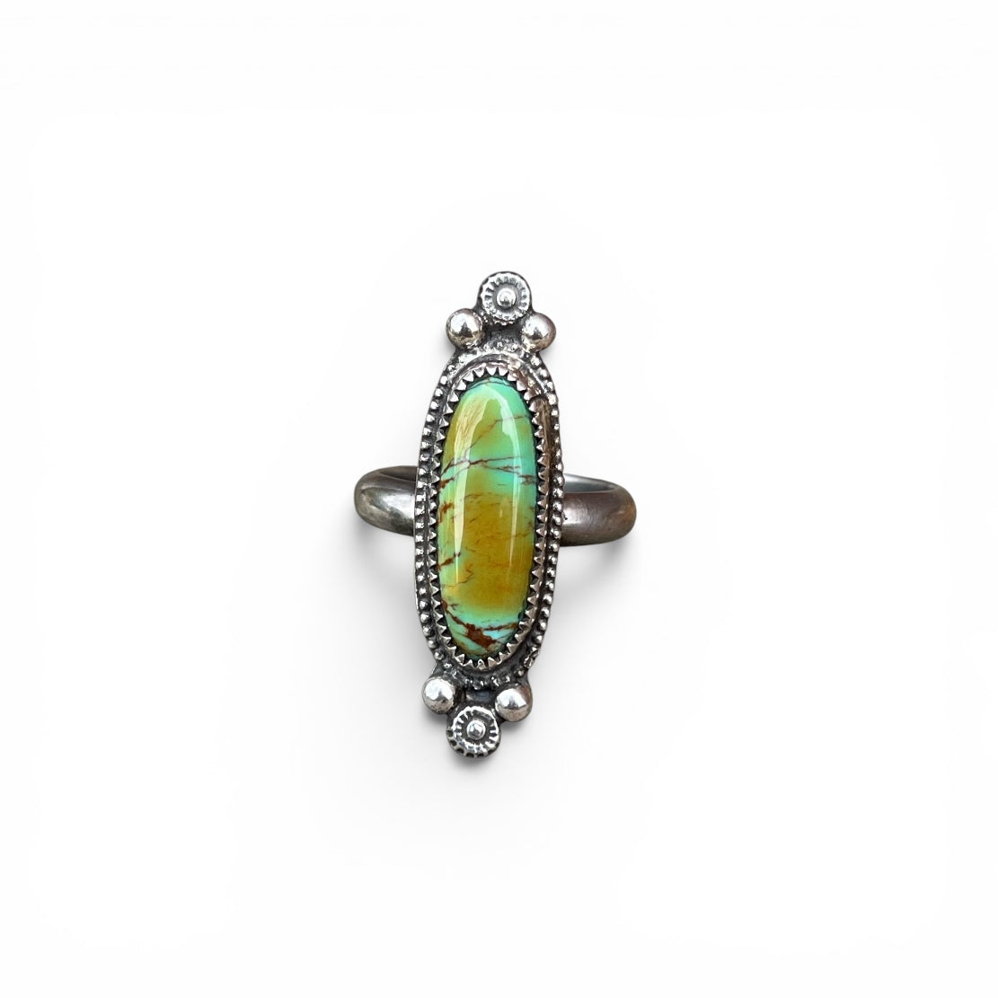 Kingman Turquoise Ring in Sterling Silver Size 7.5