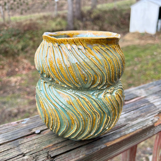 Handmade Pottery Double Bubble Vase