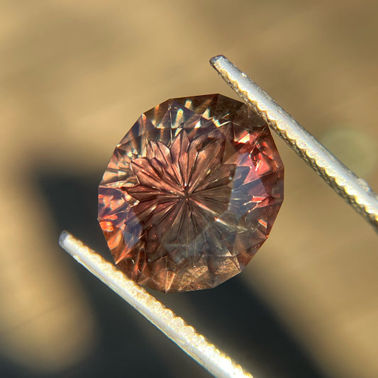 10ct Precision Cut Sunstone with Fantasy Engraving Gemstone from Oregon
