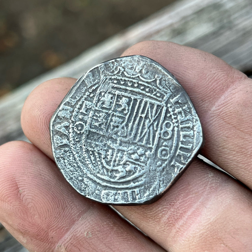 Spanish Pieces of 8 Colonial Coin Replicas – Hand-Cast Sterling Silver Design 3