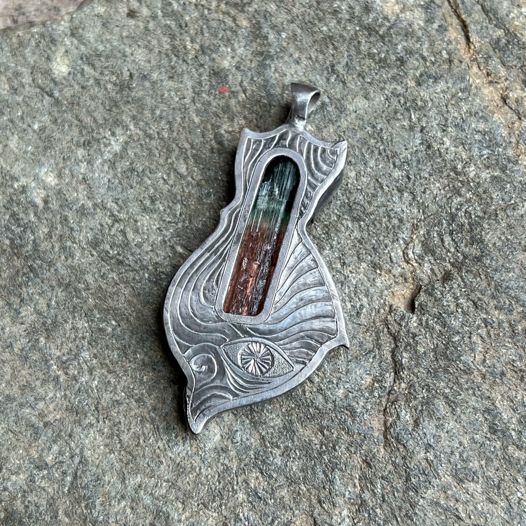 Morro Redondo Tourmaline in Silver Pendant