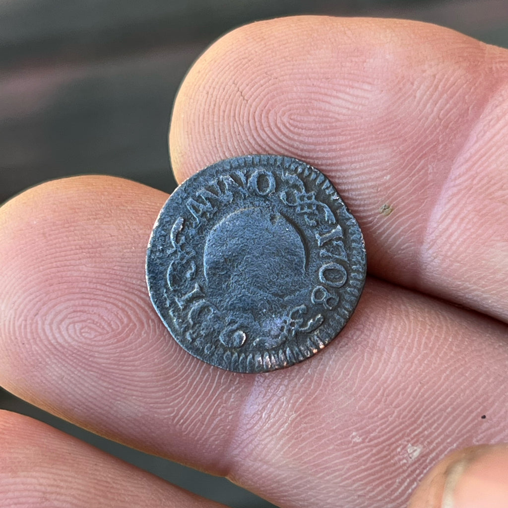 1708 Catalonia 1 Ardite Spanish Colonial Copper Coin