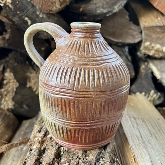 Wood Fired Handmade Pottery Moonshine Jug