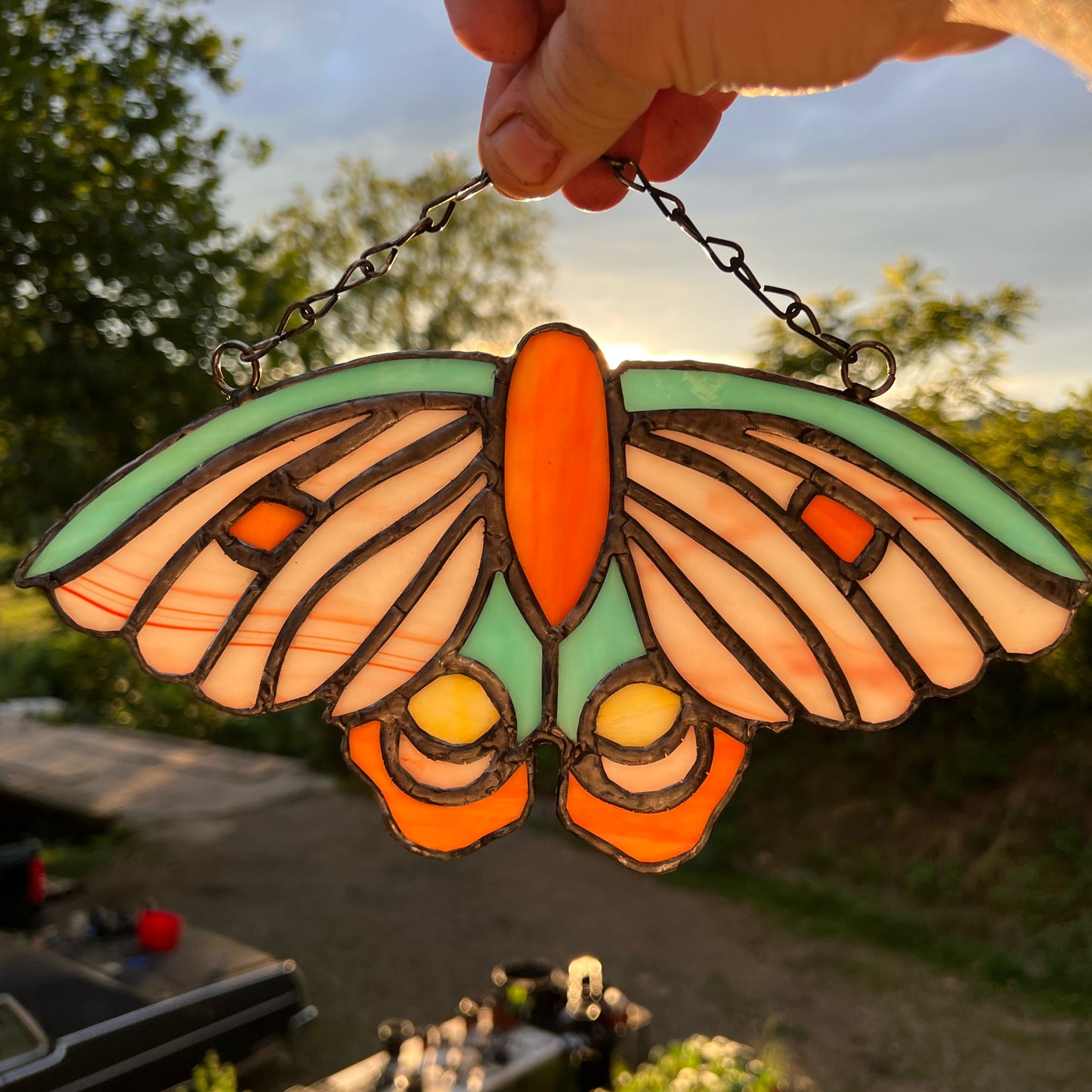 Moth Stained Glass Suncatcher