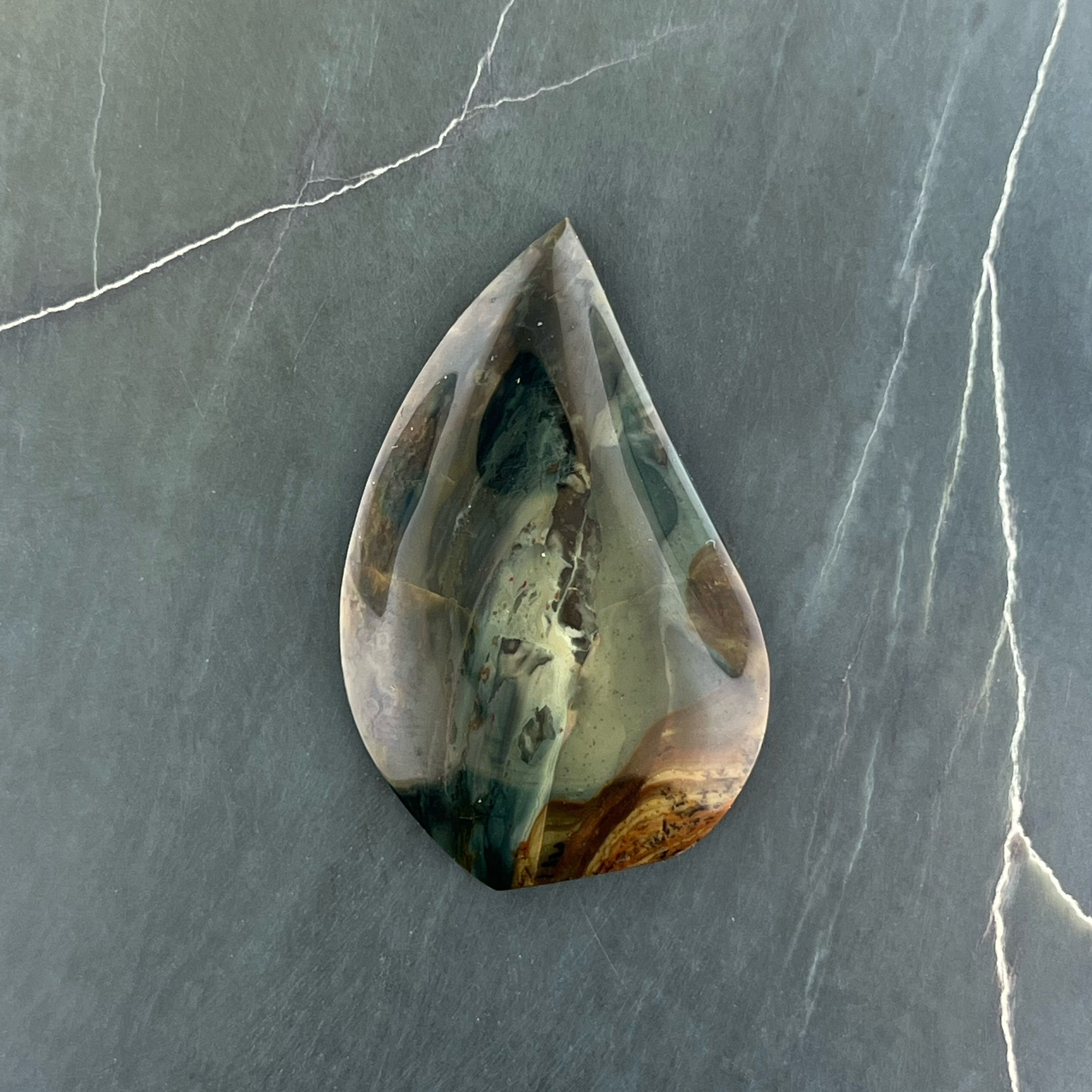 Blue Mountain Jasper Hand Cut Cabochon from Oregon