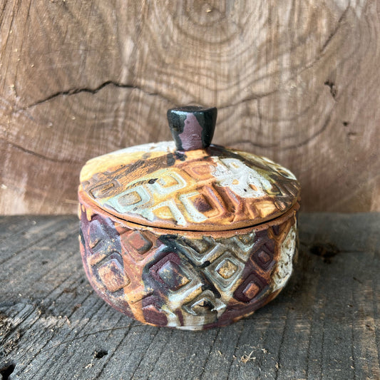 Handmade Pottery Handbuilt Lidded Jar