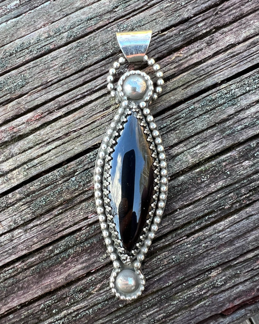 Black Onyx Sterling Silver Pendant