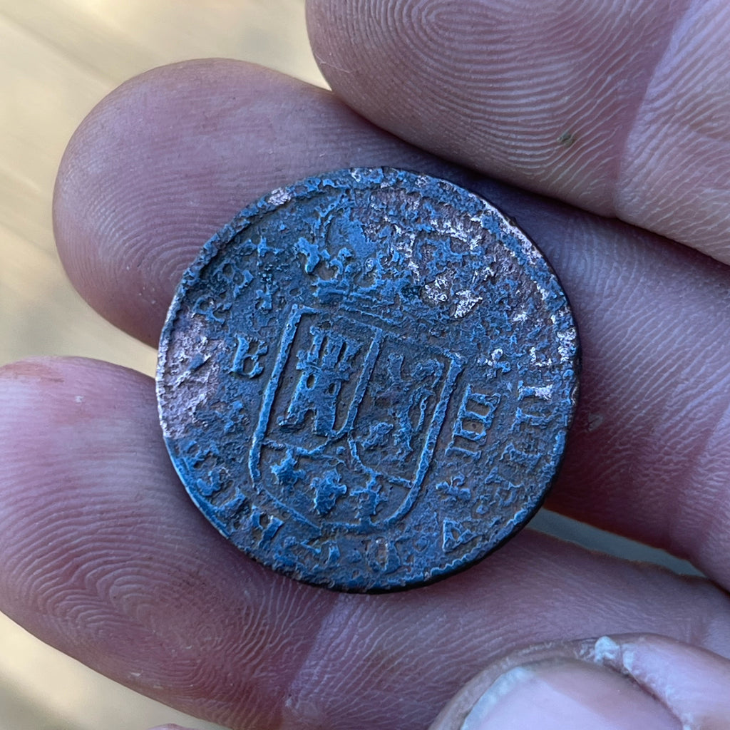 1720 4 Maravedis Authentic Vintage Colonial Spanish Coin