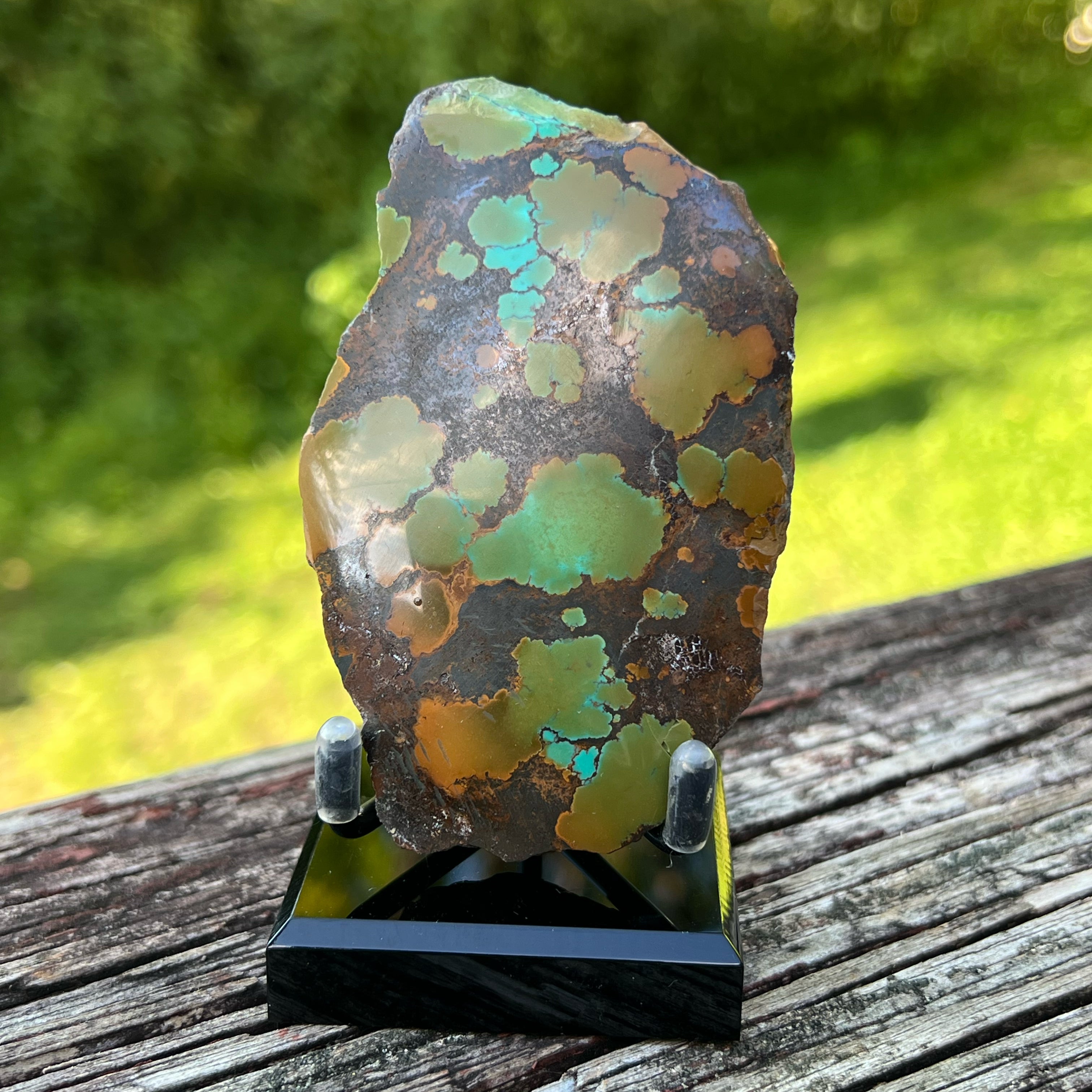 Polychrome Hubei Turquoise Face Polished Display Specimen