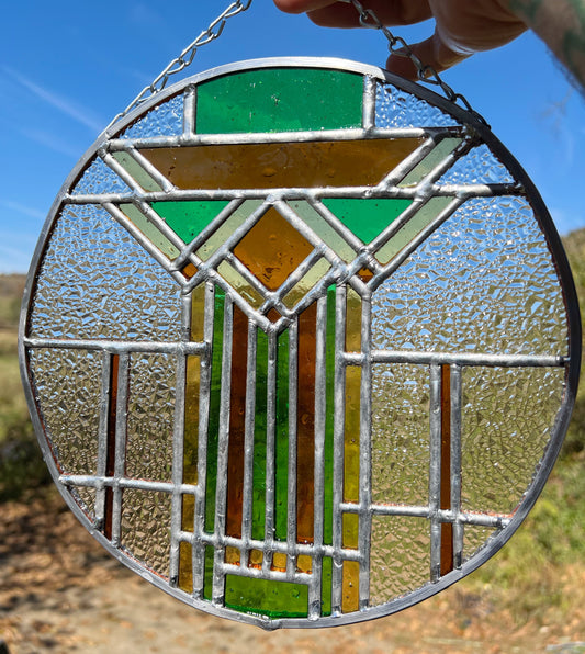 Prairie Style Stained Glass Suncatcher
