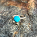 Kingman Turquoise Stack Ring in Sterling Silver Size 7