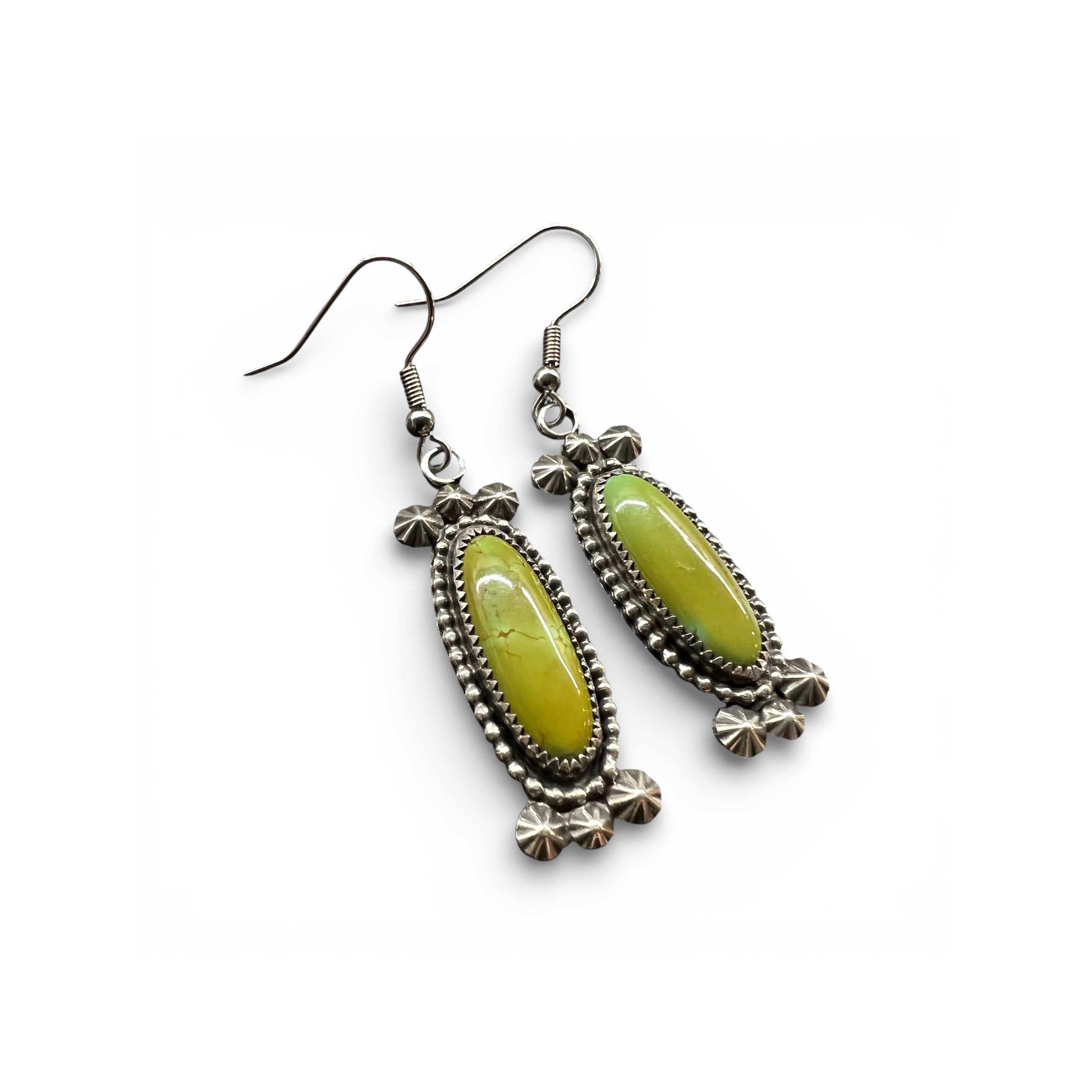 Kingman Polychrome Turquoise in Sterling Silver Earrings
