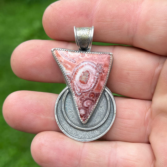 Galaxy Jasper Cabochon from Mexico in Sterling Silver Pendant Jewelry