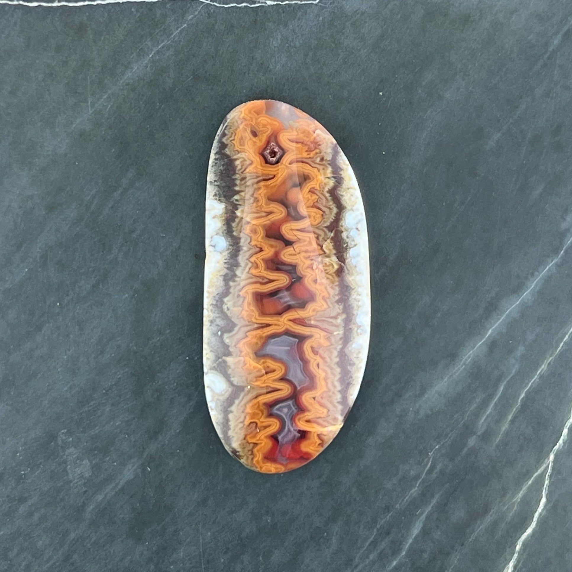 Hellfire Agate Hand Cut Cabochon