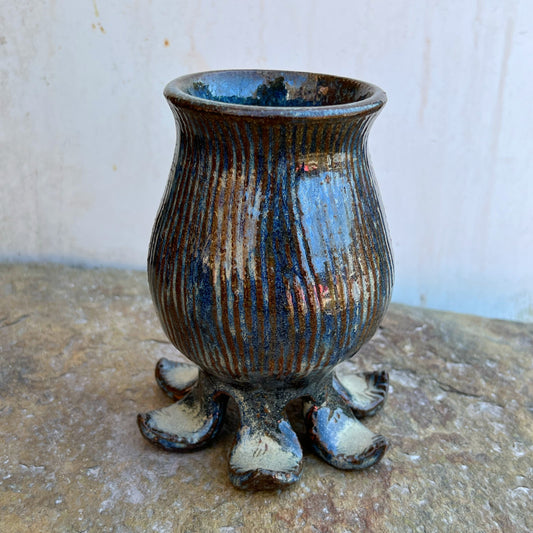 Handmade Pottery Footed Vase