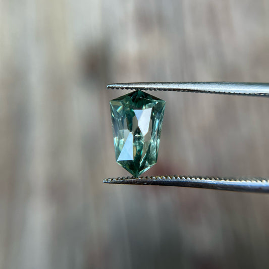 2.1ct Precision Cut Blue Green Sapphire Gemstone from The El Dorado Bar Mine, Montana