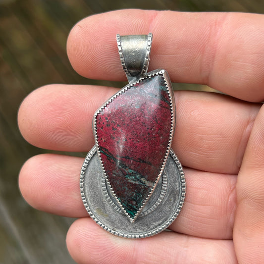 Sonoran Sunset Cabochon from Mexico in Sterling Silver Pendant Jewelry