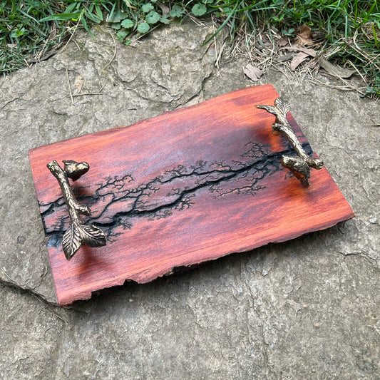 Fractal Burning Wooden Charcuterie Board