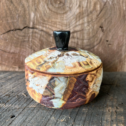 Handmade Pottery Handbuilt Lidded Jar