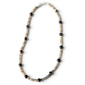 Labradorite and Silver Sheen Obsidian Beaded Necklace with Sterling Silver Clasp Jewelry