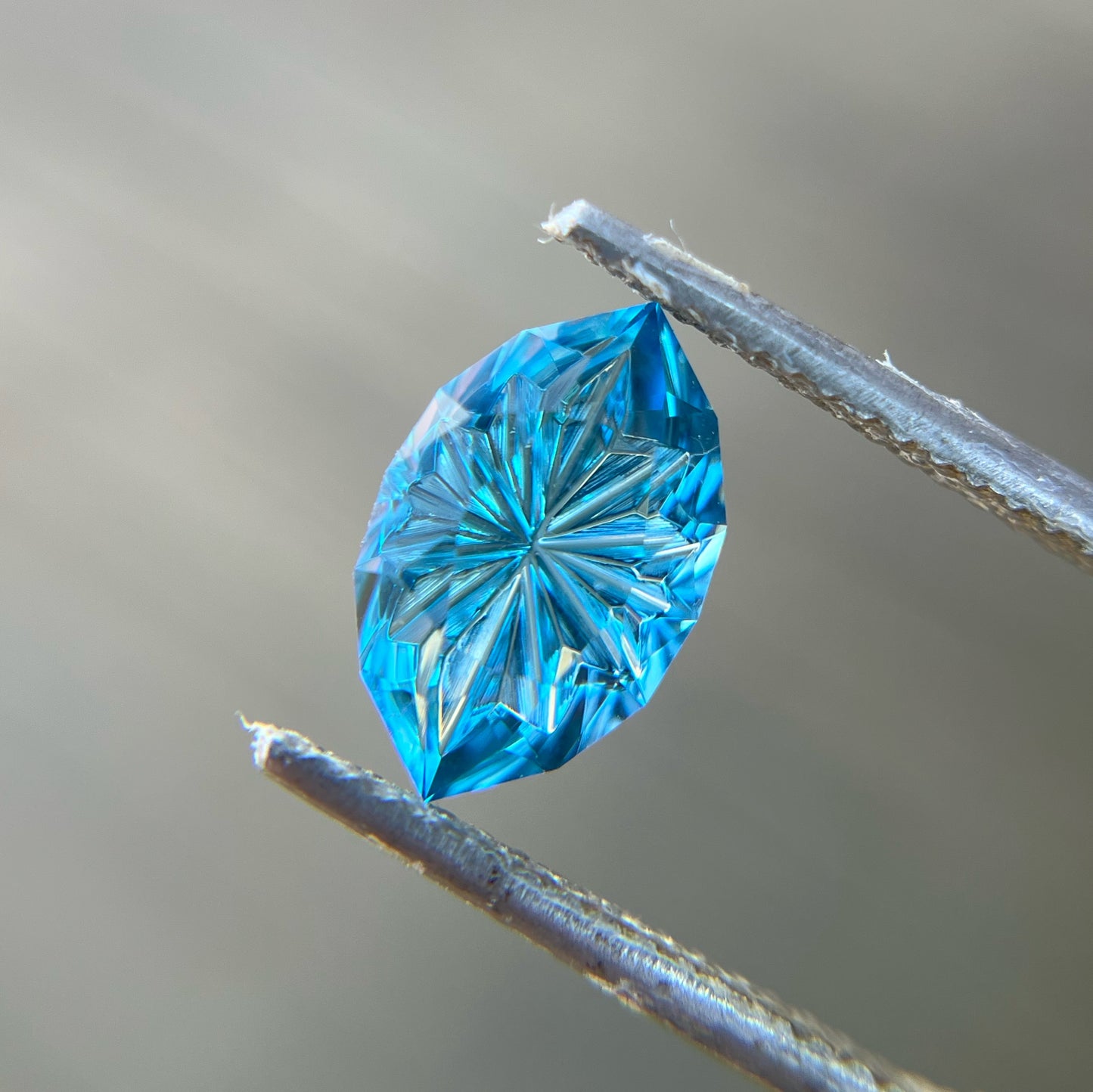 3.8ct Precision Cut Topaz with Fantasy Engraving Gemstone from Brazil