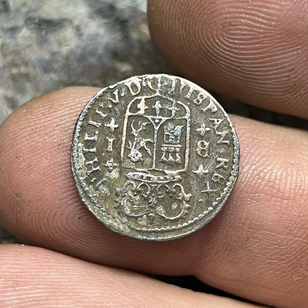 1718 Spain Copper 1 Maravedí – Philip V Spanish Colonial Copper Coin
