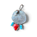 “The Mariner” Colonial Spanish 8 Reales Coin Pendant with Mediterranean Coral and Turquoise accents in Sterling Silver