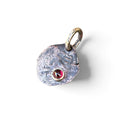 1600’s Colonial Spanish Copper Cob Coin Pendant with Garnet