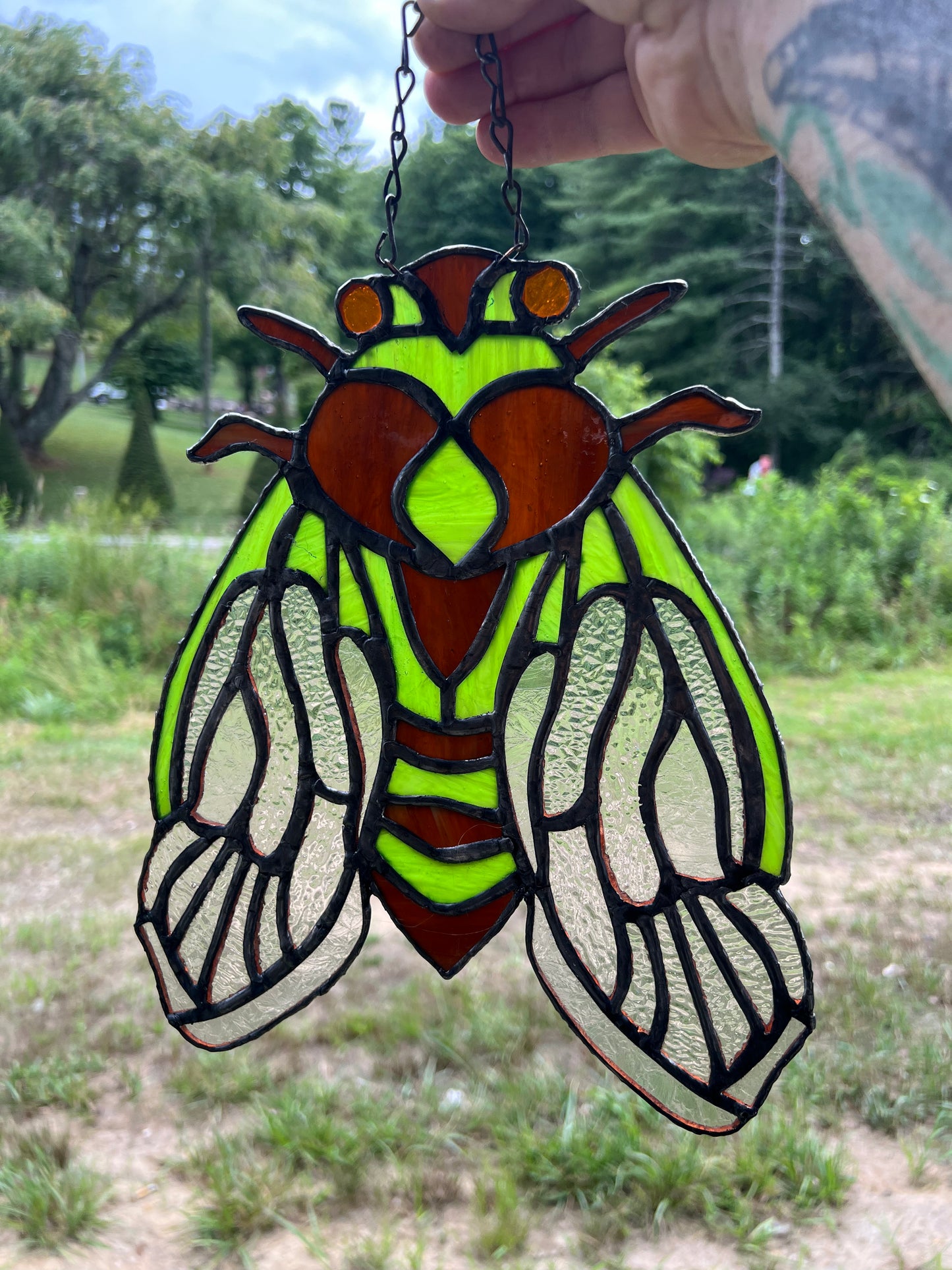 Cicada Stained Glass Suncatcher