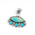 Number 8 Turquoise Sterling Silver Pendant
